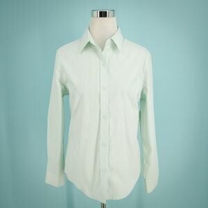 Athleta Size Small S Mint Green Midtown Collared Button Long Sleeve Top NEW